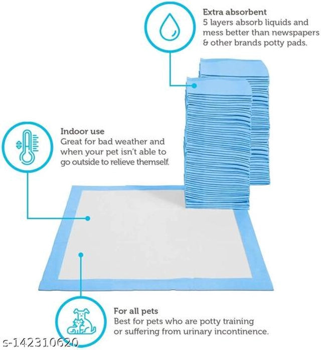 Water Proof Dog Pee Pad for Pet (Multicolor, 60x90 cm) (Pack of 5)