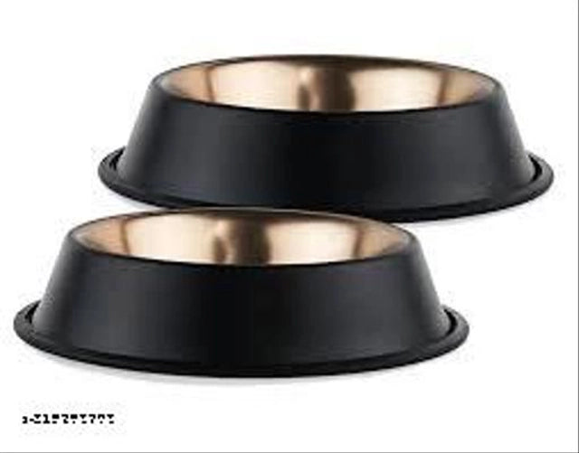 Stainless Steel Feeding Bowl for Pet (Multicolor, 600 ml) (Pack of 2)