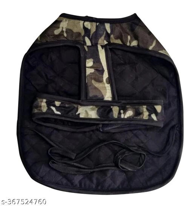 Fabric Winter Army Print Coat for Dog (Multicolor, 22 inches)